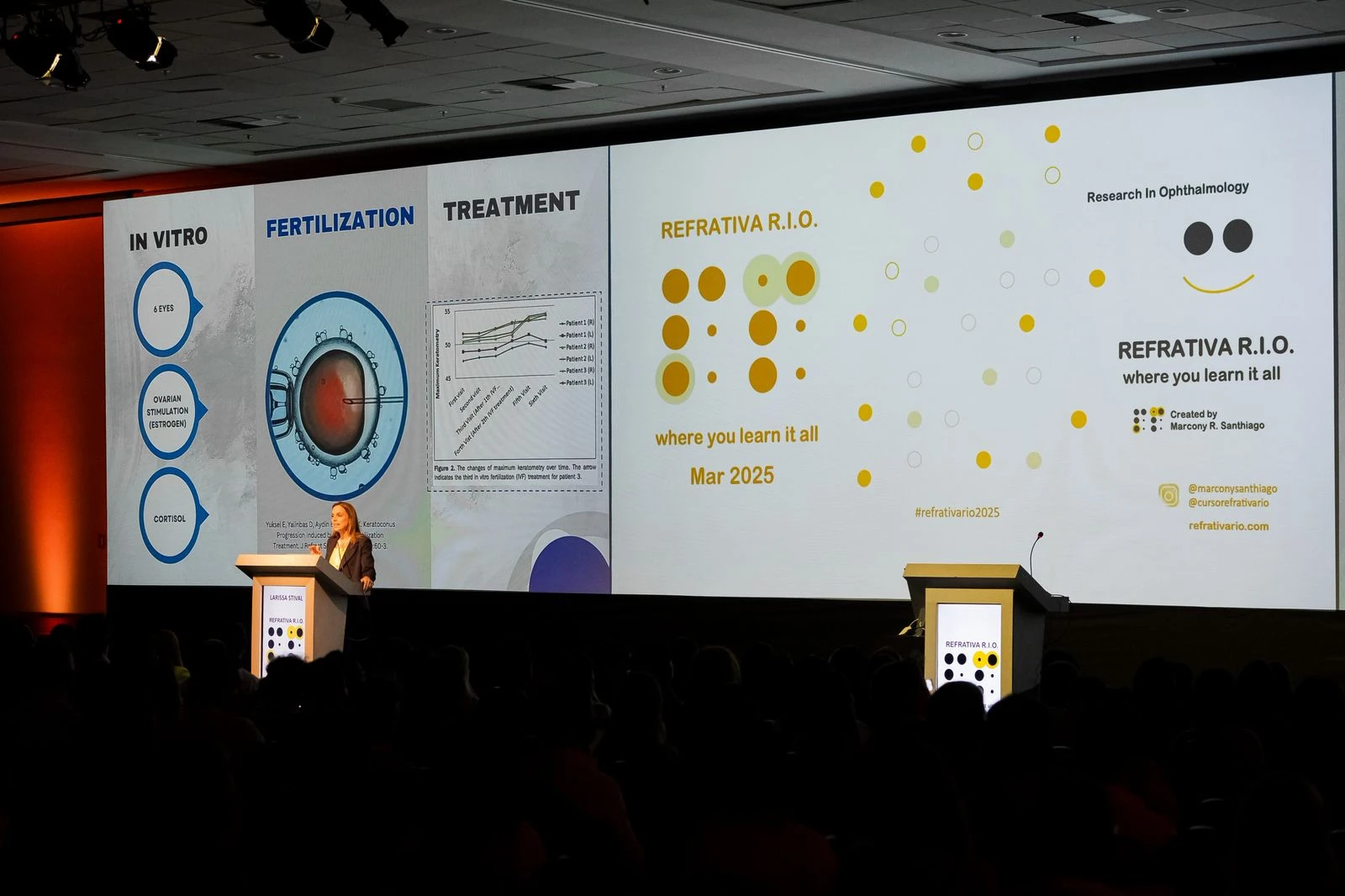 Dra. Larissa palestrando no Refrativa R.I.O 2025